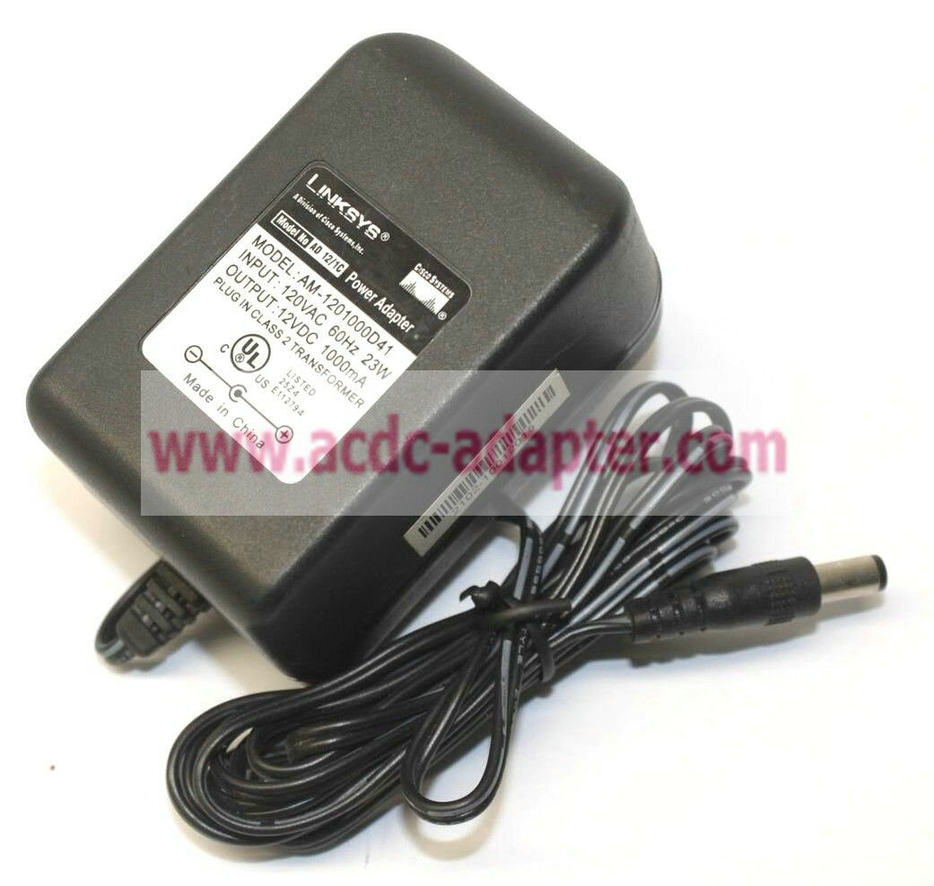 12V 1000mA 1A Linksys AD 12/1C AM-1201000D41 Plug-In AC Power Supply Adapter